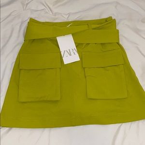Zara Green Mini Skirt with Pockets